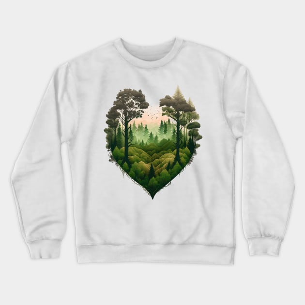 Nature Lover Deer - Designs for a Green Future and Hunters Crewneck Sweatshirt by Greenbubble